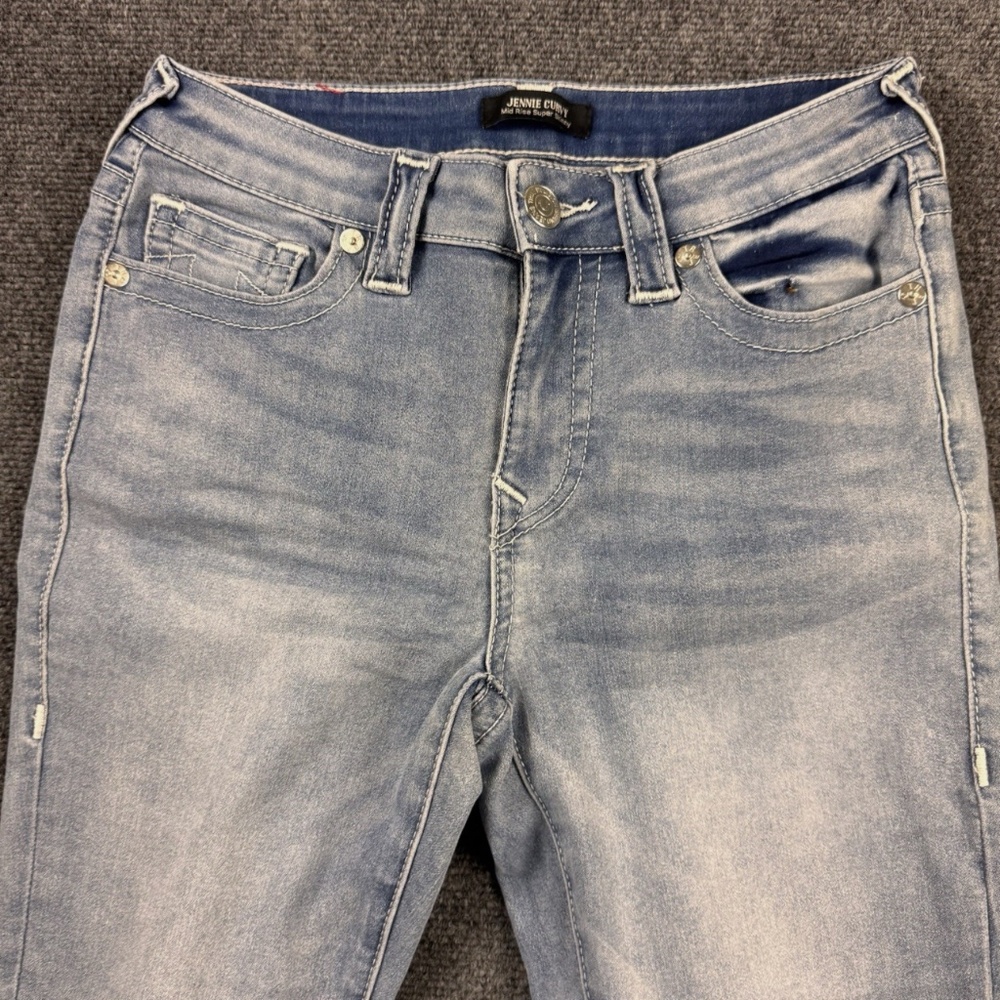 True Religion Jennie Curvy Mid Rise Super Skinny Jeans Denim Blue Size 27 - Picture 2 of 12